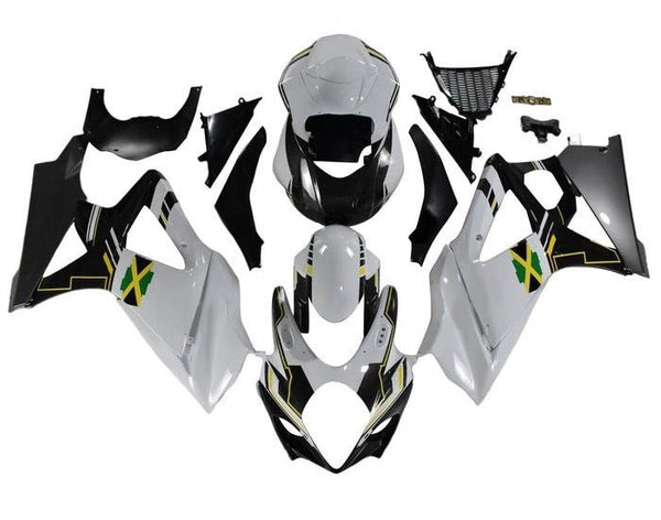 Suzuki GSXR 1000 Fairings (2005-2006) White, Black, Yellow, Jamaica at KingsMotorcycleFairings.com
