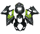 Suzuki GSXR1000 Fairing Kit (2007-2008) Black, Dark Gray, Neon Yellow at KingsMotorcycleFairings.com