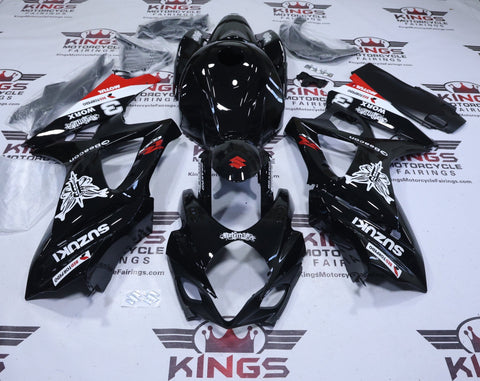 Suzuki GSXR1000 Fairings (2007-2008) Black, White, Red Worx at KingsMotorcycleFairings.com