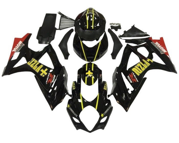 Suzuki GSXR 1000 Fairings (2007-2008) Black, Yellow Rizla at KingsMotorcycleFairings.com