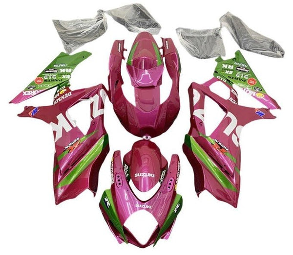 Suzuki GSXR 1000 Fairings (2007-2008) Pink, Green, White at KingsMotorcycleFairings.com