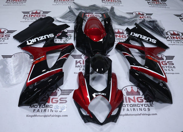 Suzuki GSXR1000 Fairings (2007-2008) Red Candy, Silver, Black at KingsMotorcycleFairings.com
