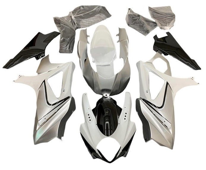 Suzuki GSXR 1000 Fairings (2007-2008) Silver, White, Black at KingsMotorcycleFairings.com