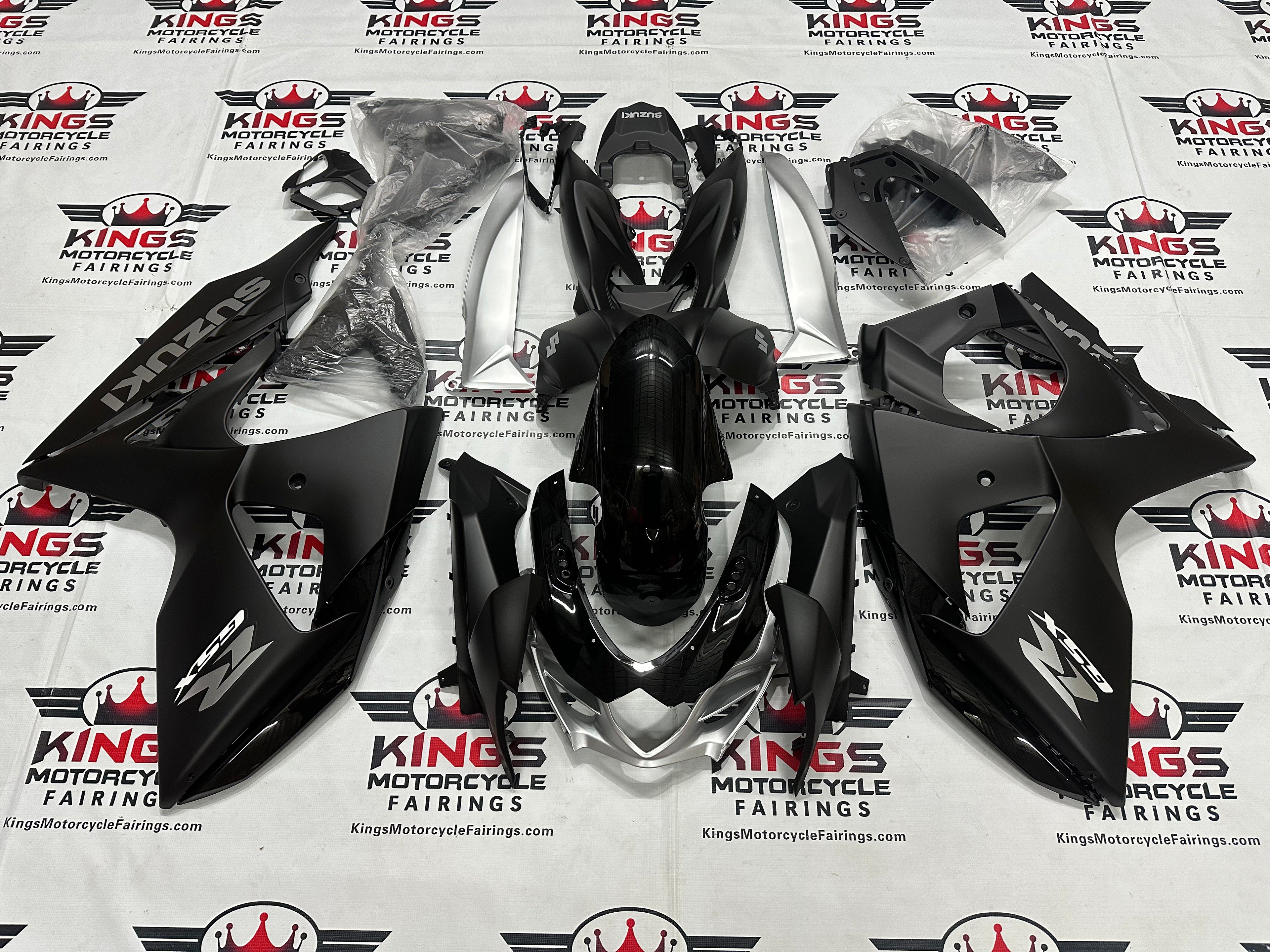Suzuki GSXR1000 Fairings (2009-2016) Black Gloss, Matte Black, Matte Silver at KingsMotorcycleFairings.com