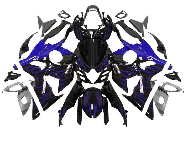 Suzuki GSXR1000 Fairings (2009-2016) Black, Blue Flames at KingsMotorcycleFairings.com