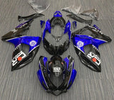 Suzuki GSXR1000 Fairings (2009-2016) Black, Blue, White Stripe at KingsMotorcycleFairings.com