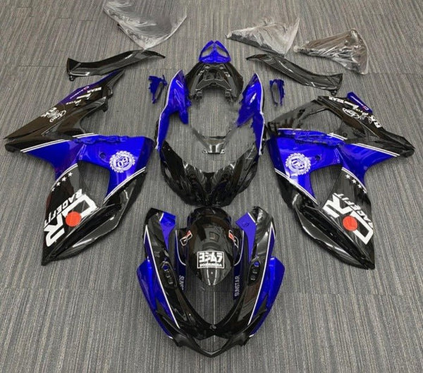 Suzuki GSXR1000 Fairings (2009-2016) Black, Blue, White Stripe at KingsMotorcycleFairings.com