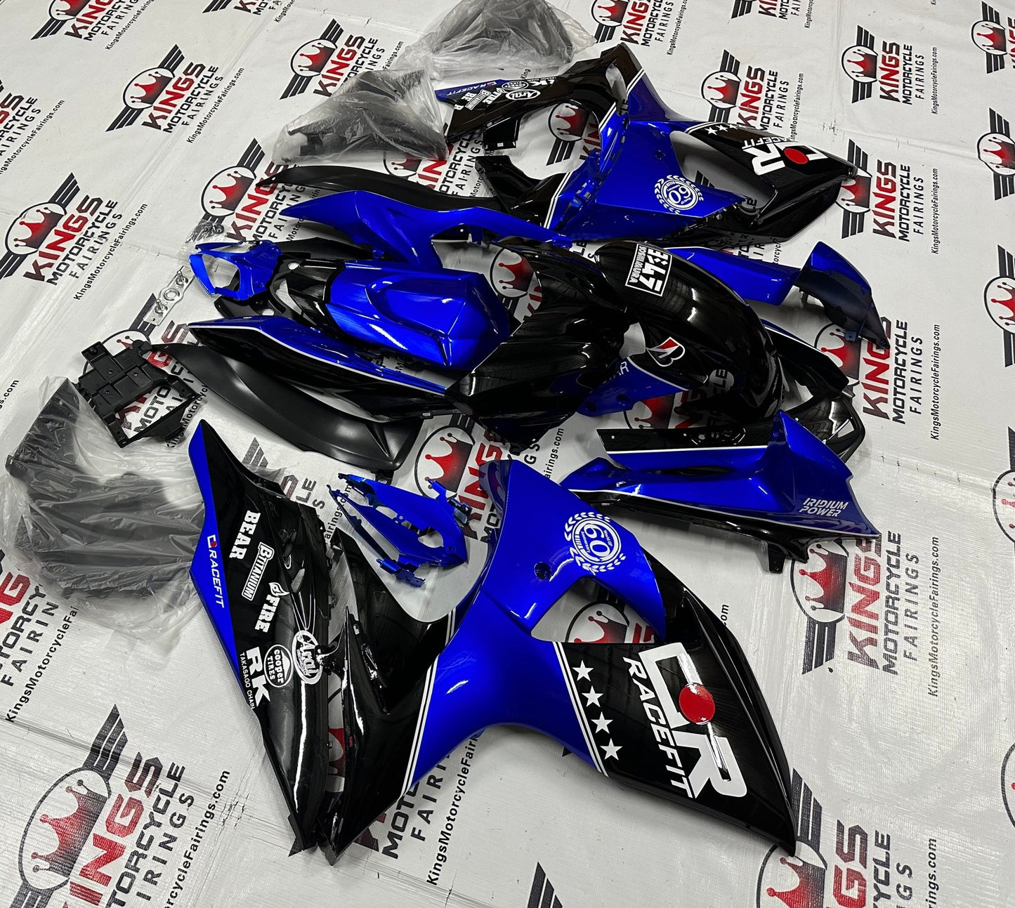 Suzuki GSXR1000 Fairings (2009-2016) Black, Blue at KingsMotorcycleFairings.com