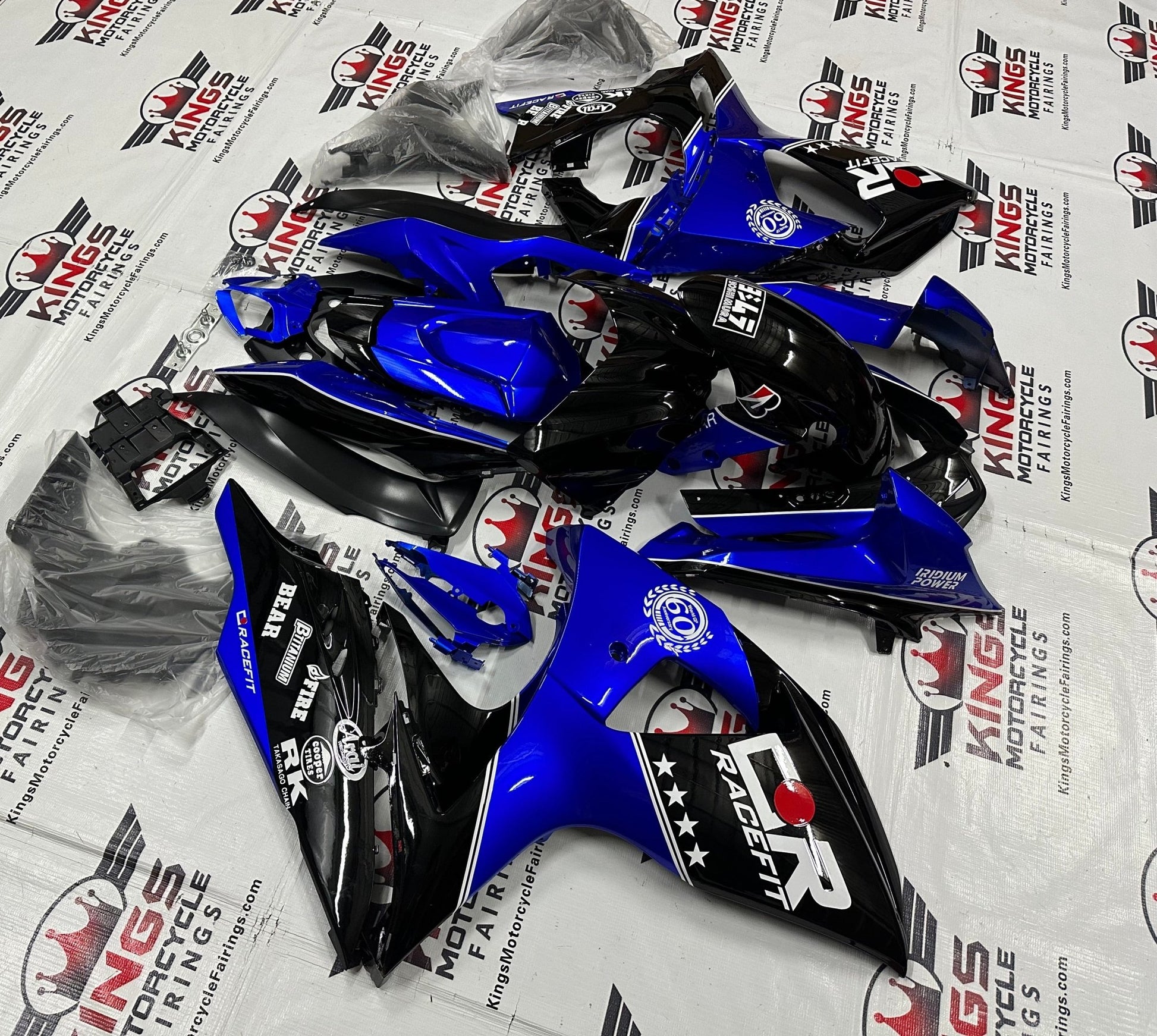 Suzuki GSXR1000 Fairings (2009-2016) Black, Blue at KingsMotorcycleFairings.com