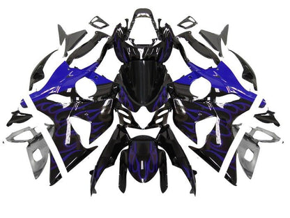 Suzuki GSXR 1000 Fairings (2009-2016) Black, Purple Flames at KingsMotorcycleFairings.com