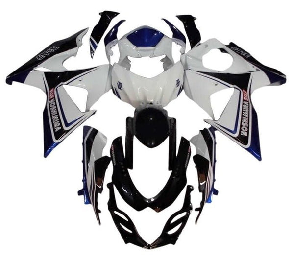 Suzuki GSXR1000 Fairings (2009-2016) Black, White, Blue Yoshimura at KingsMotorcycleFairings.com