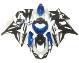 Suzuki GSXR 1000 Fairings (2009-2016) Black, White, Blue at KingsMotorcycleFairings.com