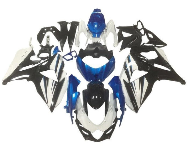 Suzuki GSXR1000 Fairings (2009-2016) Black, White, Blue at KingsMotorcycleFairings.com