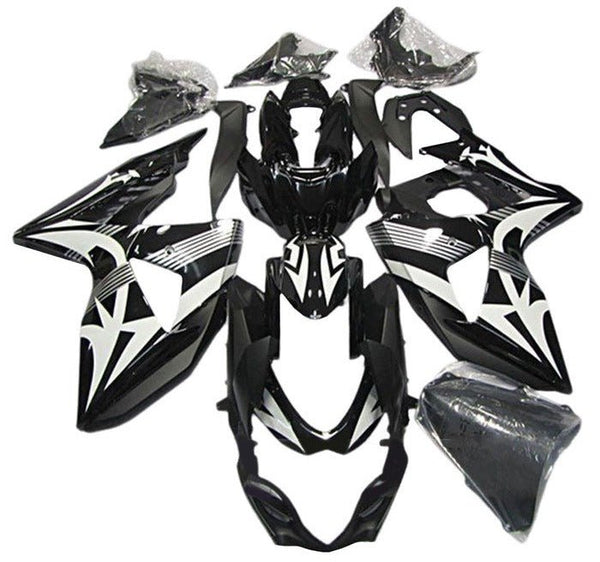 Suzuki GSXR1000 Fairings (2009-2016) Black, White, Stripes, Tribal at KingsMotorcycleFairings.com