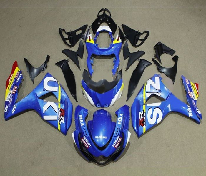Suzuki GSXR 1000 Fairings (2009-2016) Blue, Yellow Stripe at KingsMotorcycleFairings.com