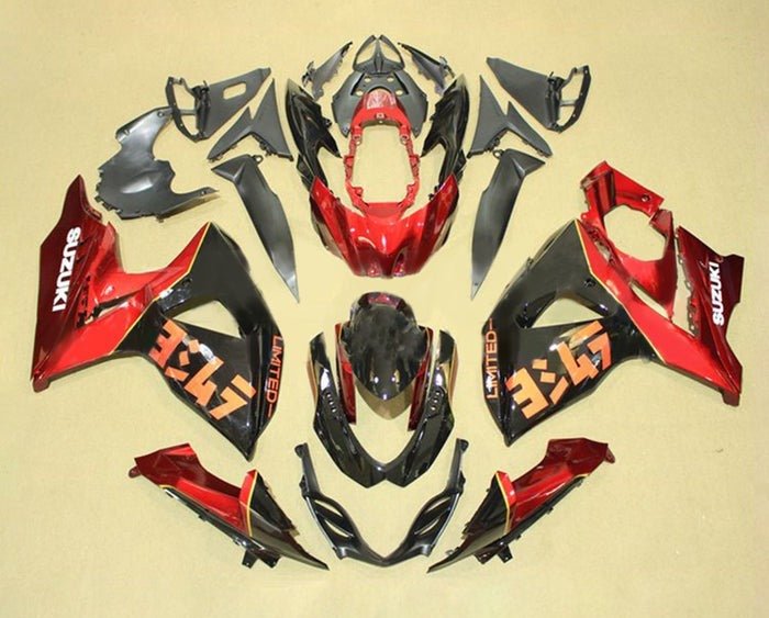 Suzuki GSXR 1000 Fairings (2009-2016) Candy Red, Black, Orange at KingsMotorcycleFairings.com