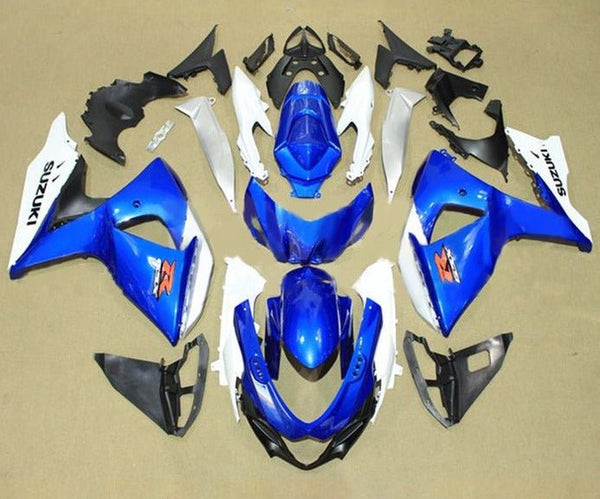 Suzuki GSXR1000 Fairings (2009-2016) Gloss Blue, White at KingsMotorcycleFairings.com