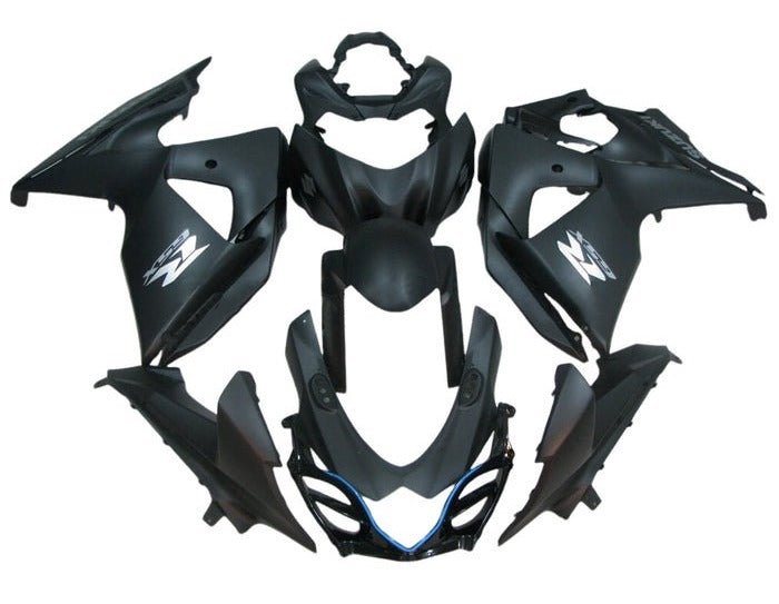 Suzuki GSXR 1000 Fairings (2009-2016) Matte Black, Gray, Black, Blue Pinstripe at KingsMotorcycleFairings.com