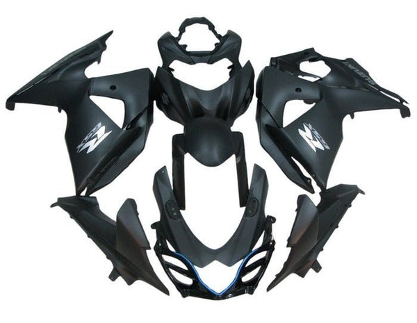 Suzuki GSXR1000 Fairings (2009-2016) Matte Black, Gray, Black, Blue Pinstripe at KingsMotorcycleFairings.com