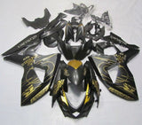Suzuki GSXR1000 Fairings (2009-2016) Matte Black, Matte Gold Tribal at KingsMotorcycleFairings.com