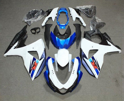 Suzuki GSXR1000 Fairings (2009-2016) Matte White, Blue at KingsMotorcycleFairings.com