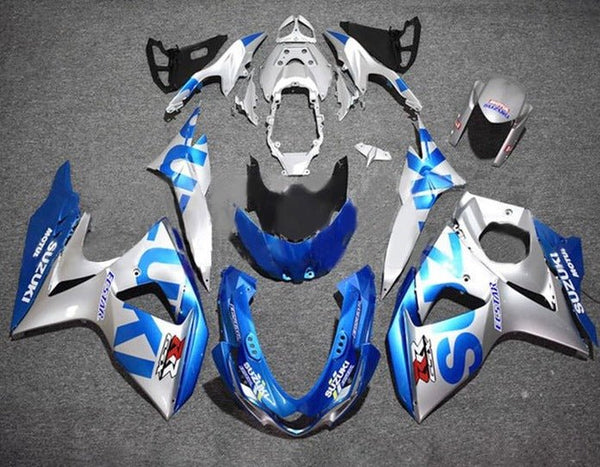 Suzuki GSXR1000 Fairings (2009-2016) Silver, Blue at KingsMotorcycleFairings.com