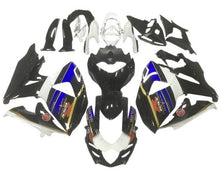 Suzuki GSXR 1000 Fairings (2009-2016) White, Black, Blue, Gold Stripe at KingsMotorcycleFairings.com