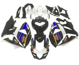 Suzuki GSXR1000 Fairings (2009-2016) White, Black, Blue, Gold Stripe at KingsMotorcycleFairings.com