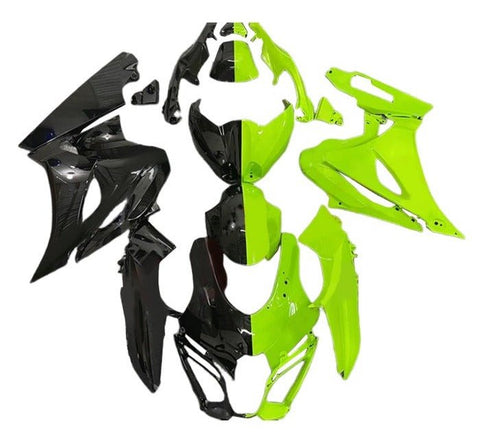 Suzuki GSXR 1000 Fairings (2017-2025) Black, Neon Green Split at KingsMotorcycleFairings.com