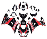 Suzuki GSXR 1000 Fairings (2017-2025) Black, Red, White Pinstripe at KingsMotorcycleFairings.com