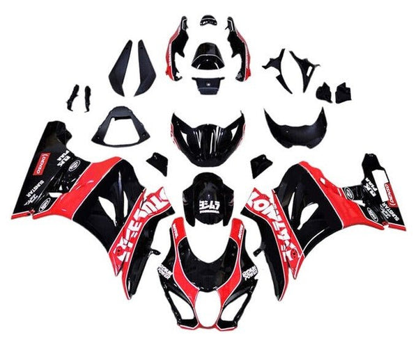Suzuki GSXR 1000 Fairings (2017-2025) Black, Red, White Pinstripe at KingsMotorcycleFairings.com