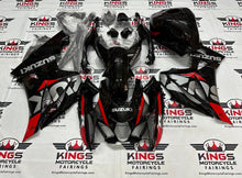 Suzuki GSXR1000 Fairings (2017-2025) Black, Silver, Red Stripe at KingsMotorcycleFairings.com