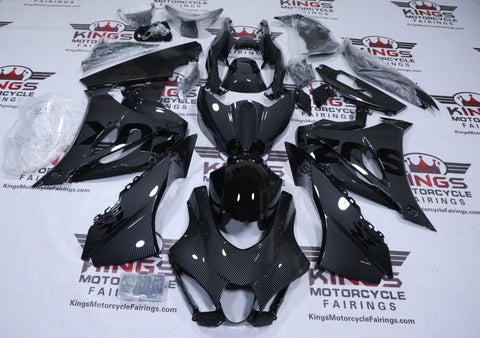 Suzuki GSXR1000 Fairings (2017-2025) Faux Carbon Fiber, Black from KingsMotorcyclerFairings.com