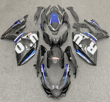 Suzuki GSXR1000 Fairings (2017-2025) Faux Carbon Fiber, White, Blue at KingsMotorcycleFairings.com