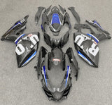 Suzuki GSXR1000 Fairings (2017-2025) Faux Carbon Fiber, White, Blue at KingsMotorcycleFairings.com