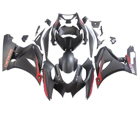 Suzuki GSXR 1000 Fairings (2017-2025) Matte Black, Matte Red at KingsMotorcycleFairings.com