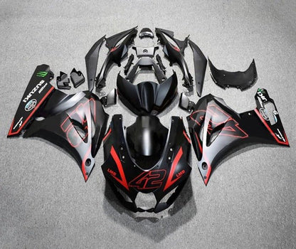 Suzuki GSXR 1000 Fairings (2017-2025) Matte Black, Red #42 at KingsMotorcycleFairings.com