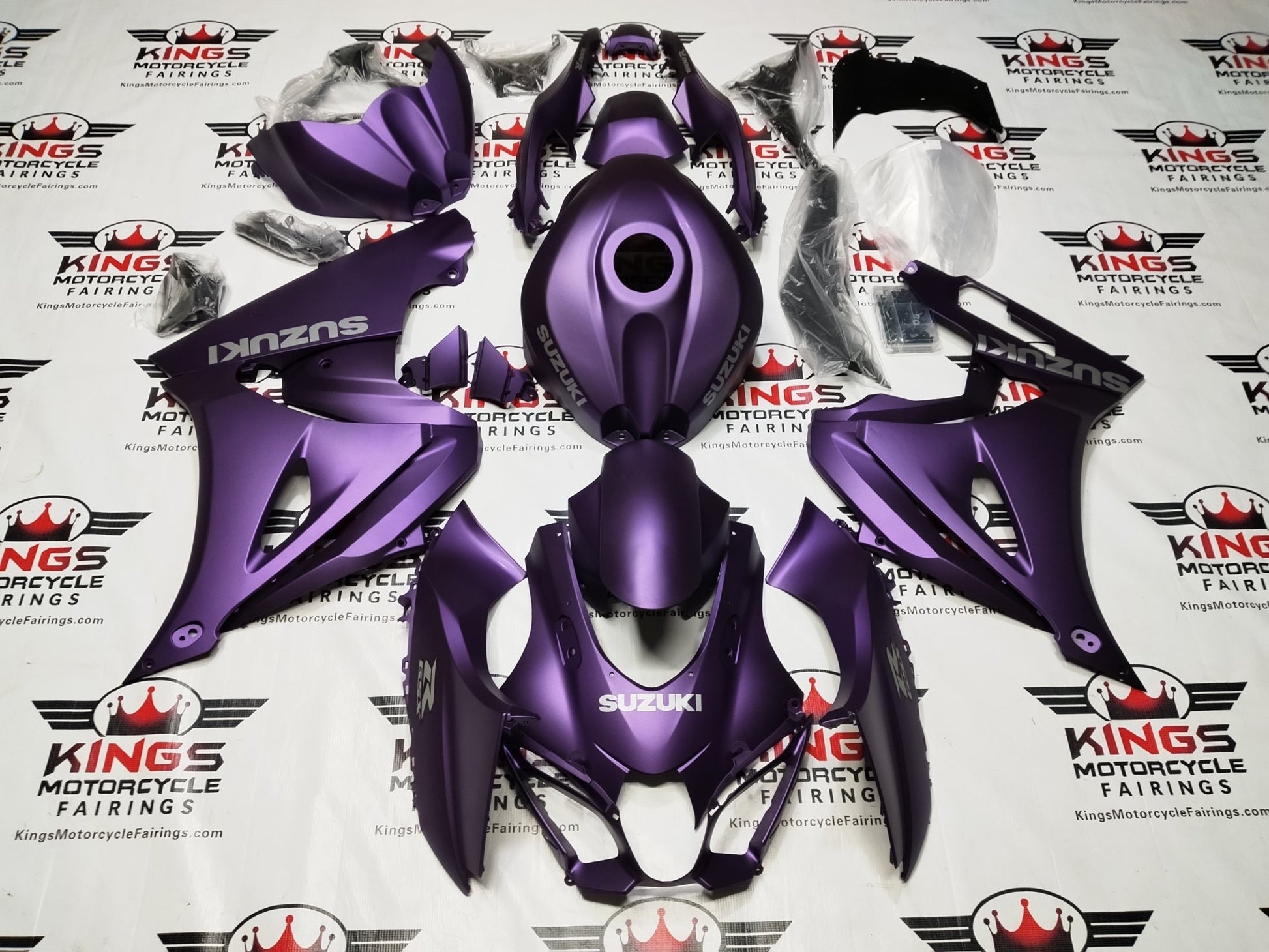 Suzuki GSXR1000 Fairings (2017-2025) Matte Purple, Gray at KingsMotorcycleFairings.com