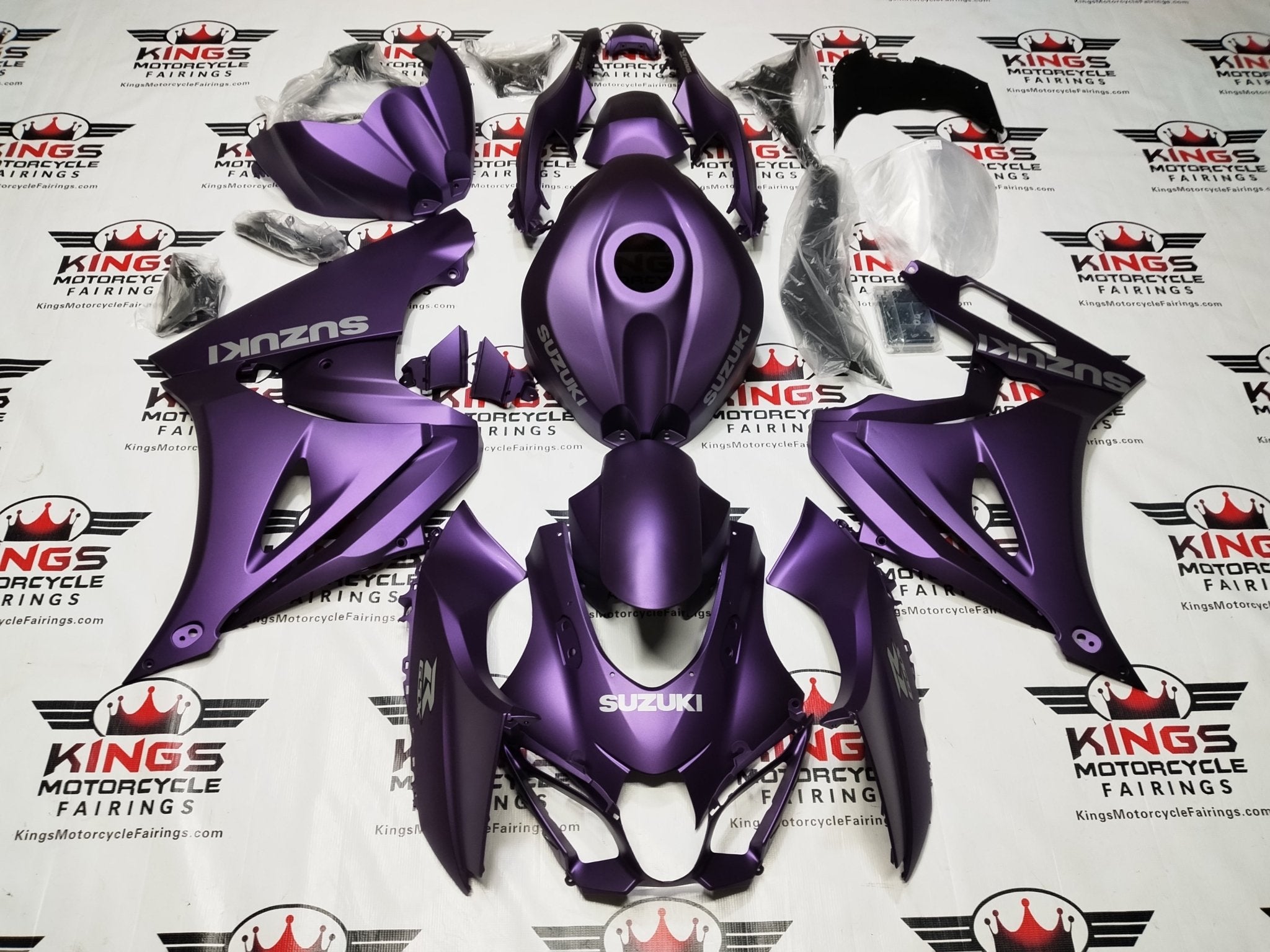Suzuki GSXR1000 Fairings (2017-2025) Matte Purple, Gray at KingsMotorcycleFairings.com