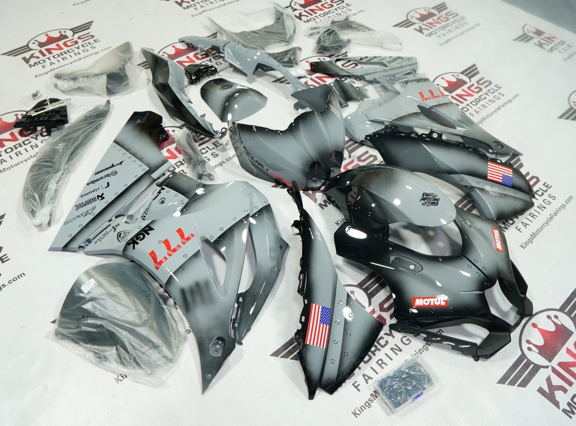 Suzuki GSXR1000 Fairings (2017-2025) Nardo Gray 777 at KingsMotorcycleFairings.com