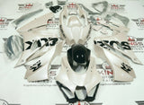 Suzuki GSXR1000 Fairings (2017-2025) Pearl White, Black at KingsMotorcycleFairings.com