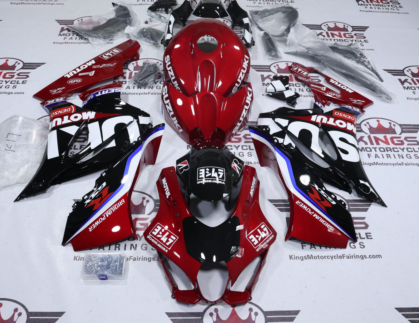 Suzuki GSXR1000 Fairings (2017-2025) Red, Black, White, Blue from KingsMotorcycleFairings.com