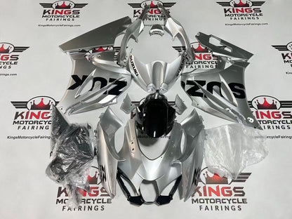 Suzuki GSXR1000 Fairings (2017-2025) Silver Metallic, Black at KingsMotorcycleFairings.com