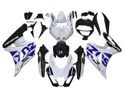 Suzuki GSXR 1000 Fairings (2017-2025) White, Black, Blue at KingsMotorcycleFairings.com