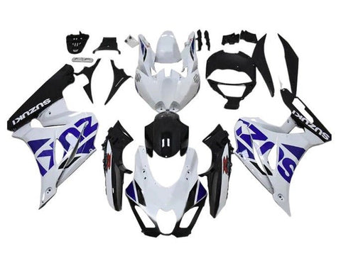 Suzuki GSXR 1000 Fairings (2017-2025) White, Black, Blue at KingsMotorcycleFairings.com