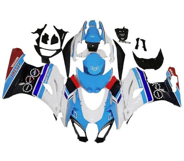 Suzuki GSXR 1000 Fairings (2017-2025) White, Blue Stripe, Red at KingsMotorcycleFairings.com