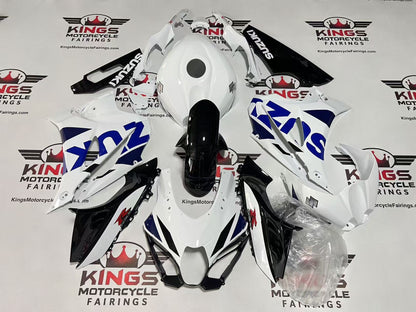 Suzuki GSXR1000 Fairings (2017-2025) White, Blue, Black at KingsMotorcycleFairings.com