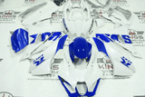 Suzuki GSXR1000 Fairings (2017-2025) White, Blue at KingsMotorcycleFairings.com