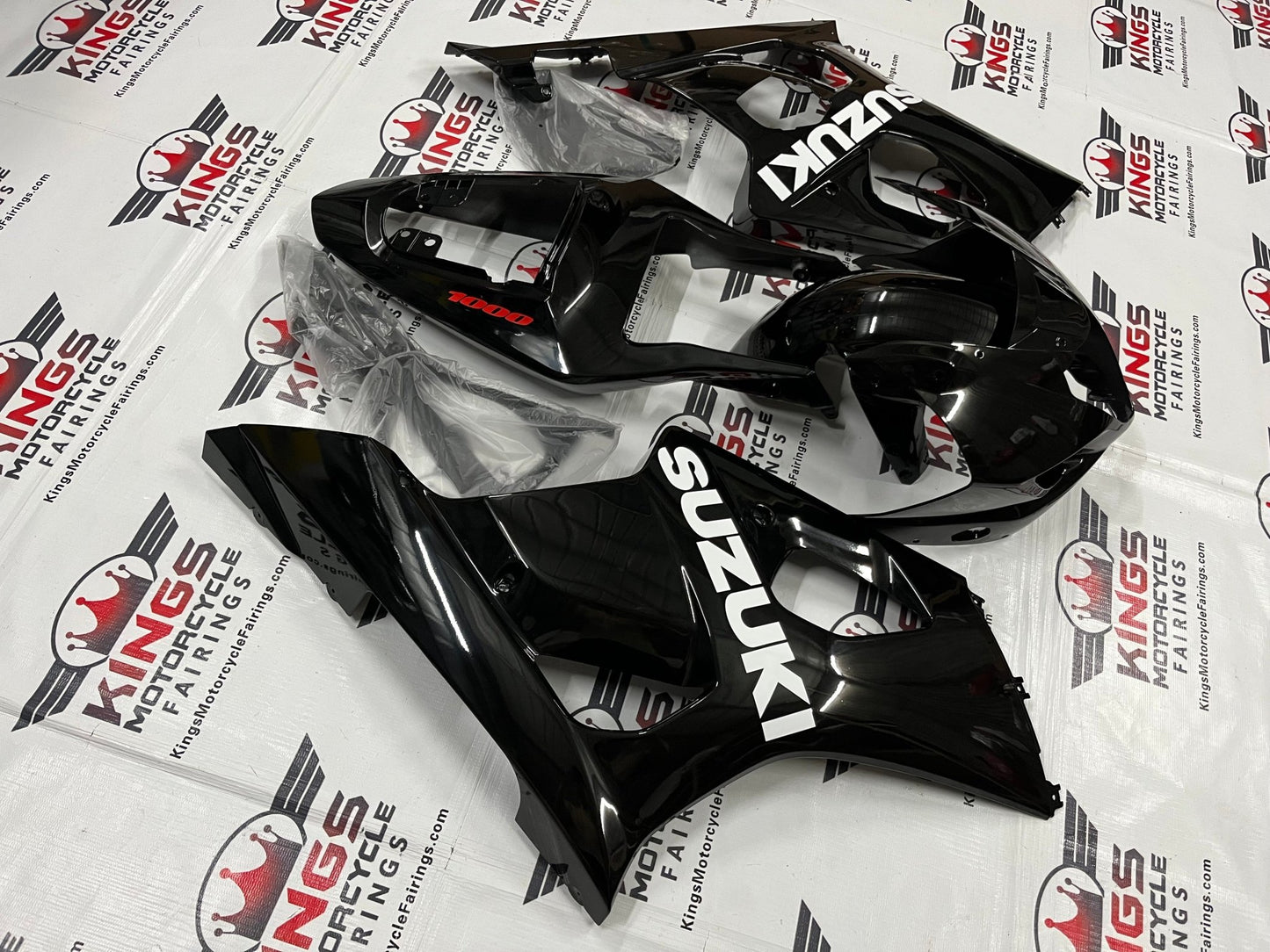 Suzuki GSXR1000 Fairings (2003-2004) Black, White, Red at KingsMotorcycleFairings.com