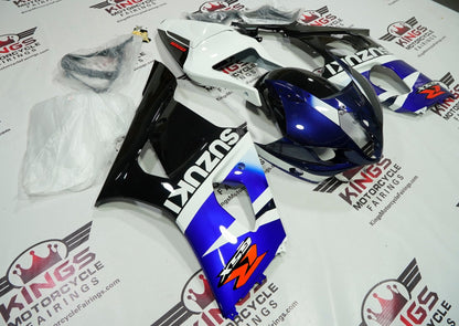 Suzuki GSXR1000 (2003-2004) Black, Blue & White Fairings at KingsMotorcycleFairings.com